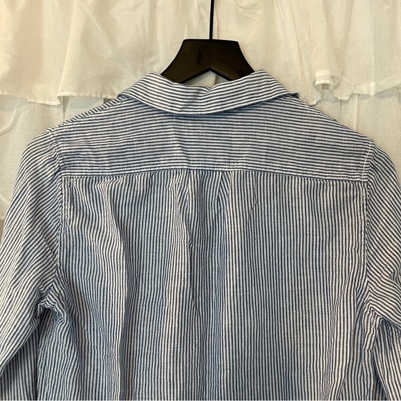 Dalia Collection Stripe Adjustable Sleeve Shirt - Size XS - Picture 7 of 11